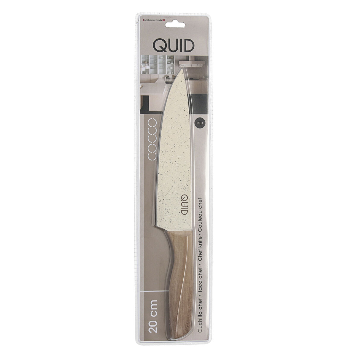 Faca de Chef Quid Cocco Castanho Metal 20 cm (Pack 12x)